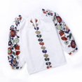 thumbnail image 4 of Women Flower Print Linen Button Long Lantern Sleeve Tunic Blouse National Shirt, 4 of 4