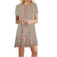 thumbnail image 1 of Jusqu'à 65 % de Rabais! Robes d'Été à la Mode pour Femmes 2024 Grande Taille Bord de Mer Décontractées Imprimées à Manches Courtes à Col Rond, 1 of 4