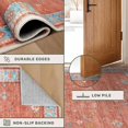 thumbnail image 3 of Hazo Haus Boho Entryway Rug - Small Rugs for Entryway Indoor Non Slip, Washable Rug for Bathroom and Kitchen - Floral Farmhouse Design, Perfect for Boho Décor (2x3 Terracotta/Aqua), 3 of 8