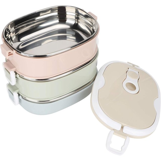 Boxes, Thermal Insulated Hot Food Lunch Containers, Stainless Steel Insulated Thermal Food Container, Student Portable Hot Food Warmer Lunch Box Accessories (3 Layers)