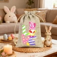thumbnail image 1 of Fridja Home Decor Clearance Easter Gift Bag Bunny Eggs Elementss Children's Easter Linen Drawstring Candy Bag, 1 of 6