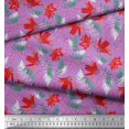 thumbnail image 2 of Soimoi Rayon Fabric Spruce Leaves & Lily Floral Decor Fabric Printed Yard 56 Inch Wide, 2 of 3