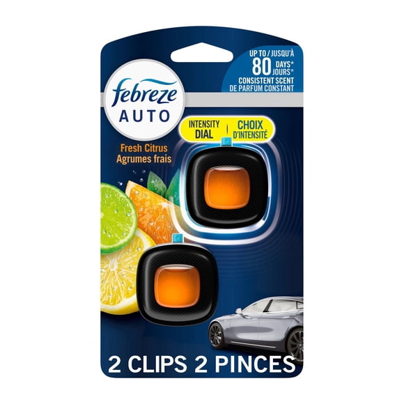 Febreze AUTO Air Freshener, Odor-Fighting Automotive Vent Clip, Fresh Citrus Scent