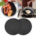 thumbnail image 2 of Dining Baking Mats 2 Pack 24cm Round Non Stick High Temperature Pan Frying Pan Liner Sheet Cooking Wok Sheet Pad For Kitchen BBQ Baking, 2 of 8