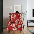 thumbnail image 3 of Stretch Wingback Chair Cover Washable Single Sofa Seat Cover for Bedroom Wedding Red, 3 of 8