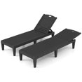 thumbnail image 2 of Costway Ensemble de 2 Chaises Longues avec Dossiers Réglables à 5 Positions, Assemblage Facile, Noir, 2 of 10