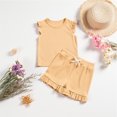 thumbnail image 5 of RXIRUCGD 2025 Summer Clothes for Kids Children's Summer Solid Color Comfortable Short Sleeve Round-Neck Top And Short Sets For Kids, 5 of 5