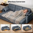 thumbnail image 4 of HOMCOM Sofa Bed, Pull Out Sleeper Couch with USB Ports, Chaise Storage, 4 of 10