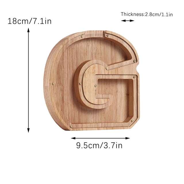 Agiferg Personalized Wooden Name Money Box Wooden Deposit Box Twenty Six English Letters
