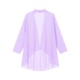 thumbnail image 5 of Oyolan Gilets Kimono pour Femmes en Mousseline Transparente, Cache-Maillots Décontractés Amples, Boléro Ouvert à l'Avant, Manteau Lavande G, 5 of 5