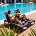thumbnail image 2 of Homall 2 Pcs Chaise Longue de Patio Extérieure Chaise Longue Réglable, Noir, 2 of 7