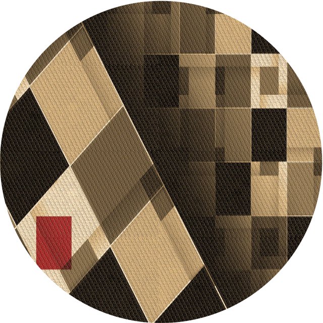 Ahgly Tapis Rond Lavable en Machine Intérieur Transitionnel Bronze Brun, 5 Pieds Rond
