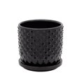 thumbnail image 1 of Sagebrook Home 5" Tiny Dots Planter W/ Saucer, Black, 1 of 1