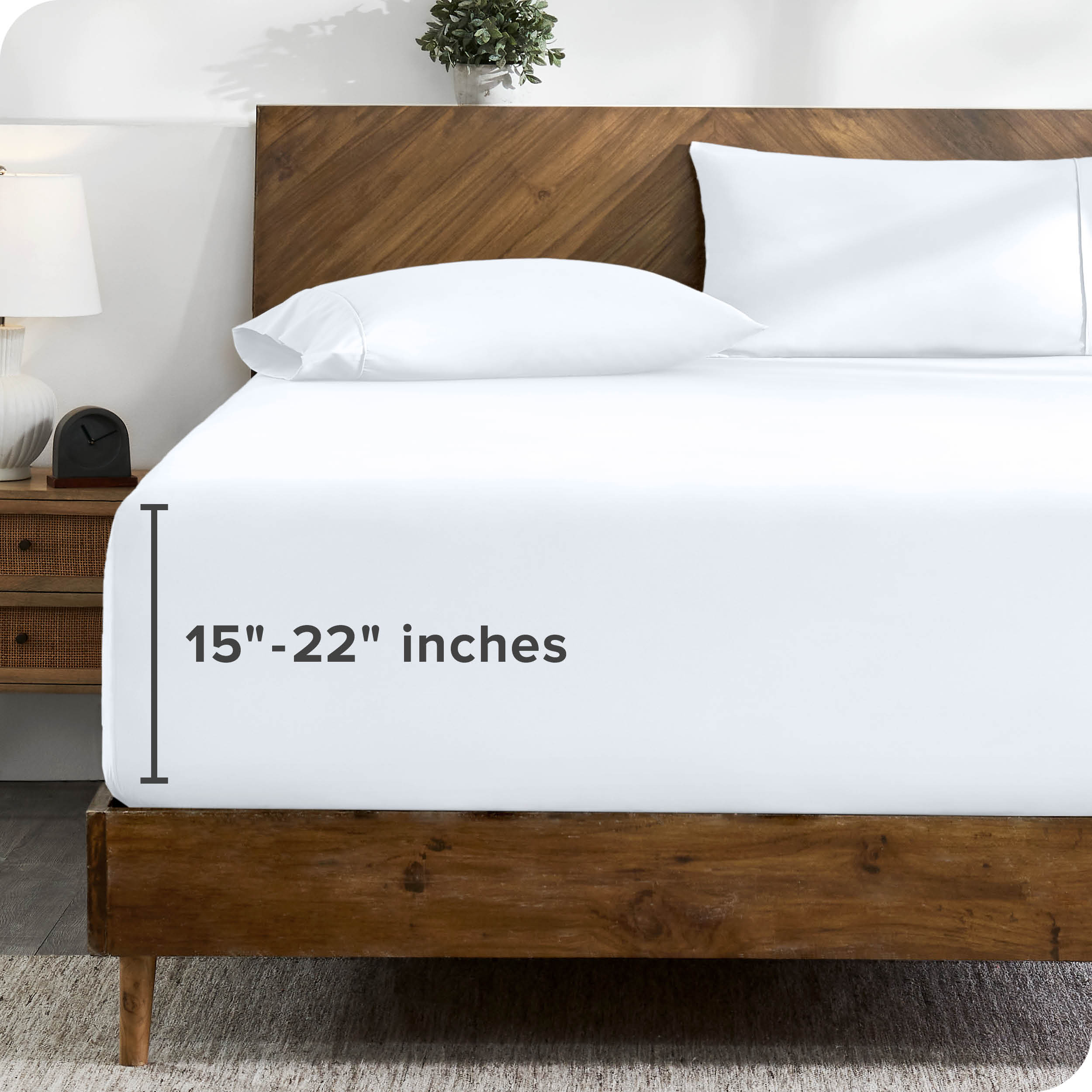 Bare Home Drap-Housse - Poche Extra Profonde de 22 Pouces - Premium 1800 Collection - Très Grand, Blanc