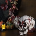 thumbnail image 5 of EGNMCR Halloween Decorations, Halloween Skeletons Plastic Realistic Fake Simulation Human Skull HeadBone Model Halloween Prop Realistic Mini Skeleton Spooky Halloween Decoration A Skeleton, 5 of 5