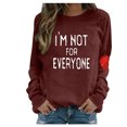 thumbnail image 1 of Ketyyh-chn99 T-Shirts pour Femmes Mode Blouse Ample T-Shirt à Manches Longues Col Rond pour Femmes Vin,P, 1 of 4