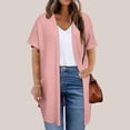 thumbnail image 2 of Plebaso Womens Plus Size Cardigan Short Sleeve Summer Cardigans Open Front Casual Blouses with Pockets, 2 of 7