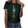 thumbnail image 1 of Penkiiy T-Shirt Musulman Ramadan pour Femmes T-Shirts Graphiques Mignons pour Femmes Col Rond Manches Courtes Imprimé Lune T-Shirt Décontracté m Vert, 1 of 6