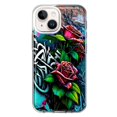 thumbnail image 1 of MUNDAZE Apple iPhone 14 Plus Shockproof Clear Hybrid Protective Phone Case Red Roses Graffiti Painting Art Cover, 1 of 6