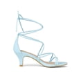 thumbnail image 3 of BLISSFUL STEP Sandales à Lacets à Brides à Talon Kitten pour Femmes pour la Rentrée Bleu Ciel 8,5, 3 of 7