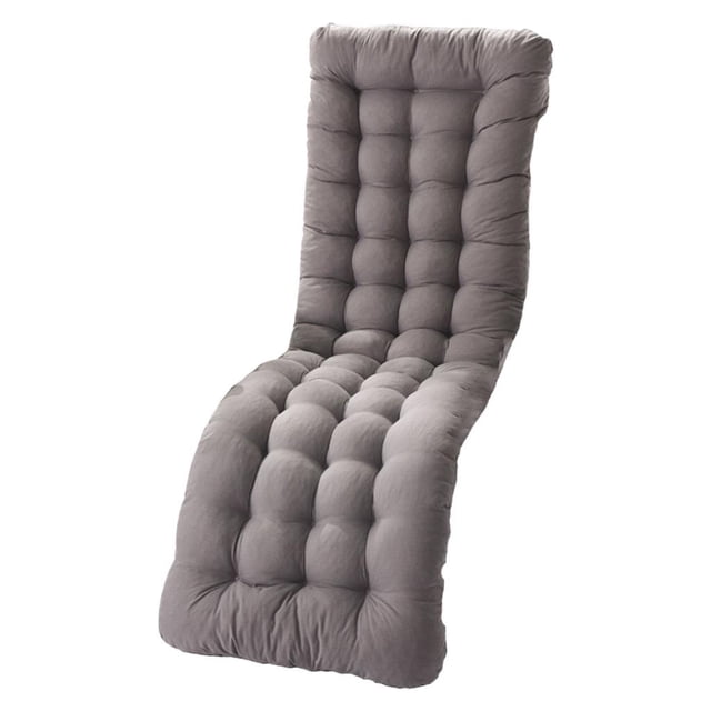Comfortable Garden Rocking Deck Chair Mat Solid Color Beach Seat Pad Decor Grey B