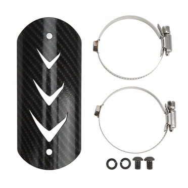 Exhaust Pipe Cover Protector, Universal Exhaust Heat Shield Cover High Strength Stainless Steel For Motorcycle Carbon Fiber Style