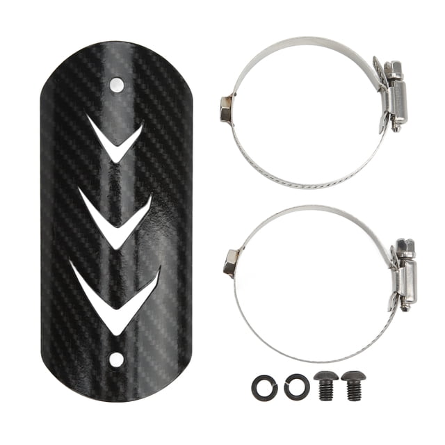 Exhaust Pipe Cover Protector, Stainless Steel Durable Exhaust Heat Shield Cover For Motorcycle Carbon Fiber Style