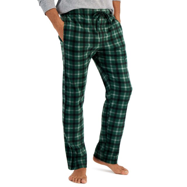Hanes Mens Micro Fleece Pant, 4XL, Green Plaid F22