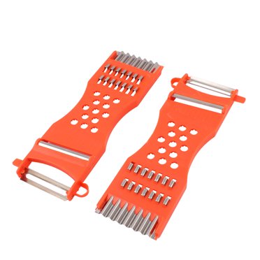 Unique Bargains Kitchen 3 Way Fruit Vegetable Potato Carrot Slicer Peeler Cutter Orange Red 2pcs
