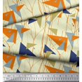 thumbnail image 3 of Soimoi Velvet Fabric Dot,Branches & Triangle Geometric Print Fabric by The Yard 58 Inch Wide, 3 of 3