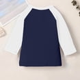 thumbnail image 4 of ZACPNCV T-Shirts pour Adolescentes Raglan Manches 3/4 Vêtements Mignons Automne Col Rond Hauts Confortables Manches au Coude T-Shirts Bleu Marine 7-8 Ans, 4 of 7