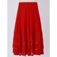 thumbnail image 3 of CHICTRY Filles Enfants Ruban Style RAD Jupe de Ballet Personnage Ballerine Longue Maxi Évasée Jupe Tenue de Danse Costume Rouge 14, 3 of 8