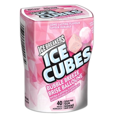 ICE BREAKERS ICE CUBES Bubble Breeze Sugar Free Gum, 40 pieces
