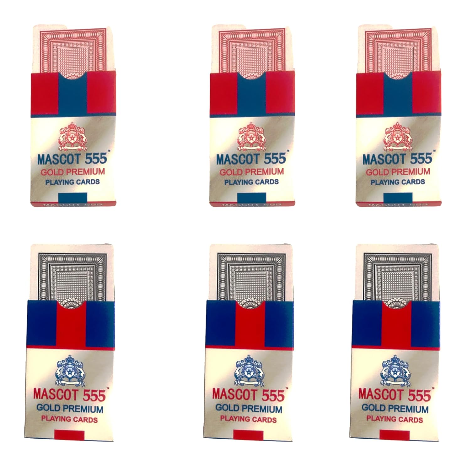 Woyr Mascot 555 Plastic Coated Playing Card Game Pack Of 8 For Adults - Multicolor, Card Game, Taash Ke Patte, Rummy Cards | Poker Cards, Teen Patti Cards | Playing Cards