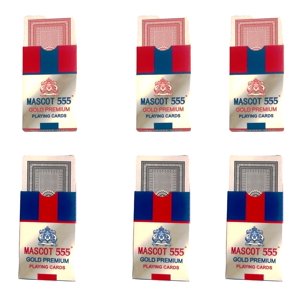 Woyr Mascot 555 Plastic Coated Playing Card Pack de jeu de 8 Pour les adultes - Multicolore, Jeu de cartes, Taash Ke Patte, Rummy Cards, Cartes de poker, Cartes pour adolescents