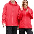 thumbnail image 3 of LSLJS Women's Men Winter Hooded Softshell Windproof Soft Coat Long Sleeve Jacket( Red, L), 3 of 8