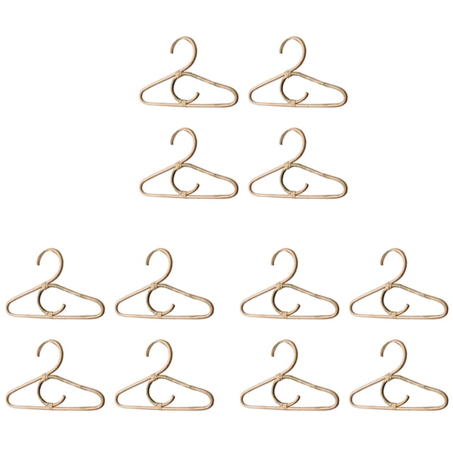 12Pcs Rattan Clothes Hanger Nordic Style Kids Garments Organizer Rack Children Hanger Kids Room Decor Hangers