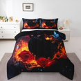 thumbnail image 1 of Ensemble de Douillette Chat Noir Simple pour Garçons Filles Enfants Rose Rouge Literie Florale Literie Papillon Bleu Ensembles de Douillette Papillon de Rêve Couette Insert Imprimé Chat Animal Cool Courtepointe pour Ado, 1 of 7