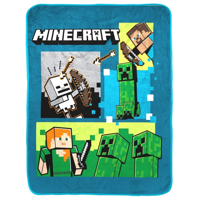 Minecraft Kids Silk Touch Fleece Throw, 100% Polyester