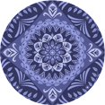 thumbnail image 1 of Ahgly Company Tapis Rond Lavable en Machine Intérieur Transitionnel Bleu Ciel, 8 Pieds Rond, 1 of 7