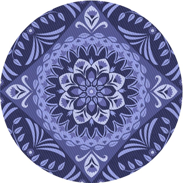 Ahgly Company Tapis Rond Lavable en Machine Intérieur Transitionnel Bleu Ciel, 8 Pieds Rond