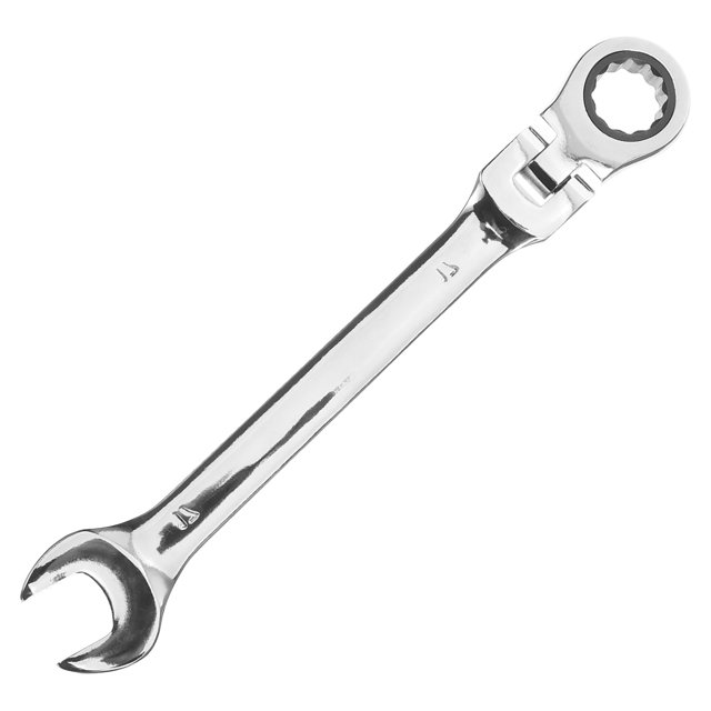 BRIGHTFUFU Dual Head Wrench for Mechanics Ratcheting Steel Silver Tool 1Pack