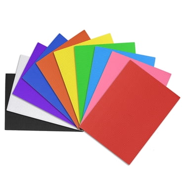 Unique Bargains Corrugated Cardboard Paper Sheets Colorful 7.87" x 11.81" Craft DIY Projects 10Pcs