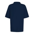 thumbnail image 4 of Yuyuzo Womens Short Sleeve T Shirts Summer Button Collared Business Casual Tunics Loose Fitted Basic Tees, 4 of 4
