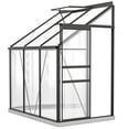 thumbnail image 1 of Outsunny Serre Adossée, Serre en Polycarbonate, Gris Foncé, 1 of 10