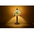 thumbnail image 1 of Tiffany Style Lamp Table Desk Lamp Rose Bedroom Bronze Stained-Glass 14.5'' Height Multi-Color, 1 of 4
