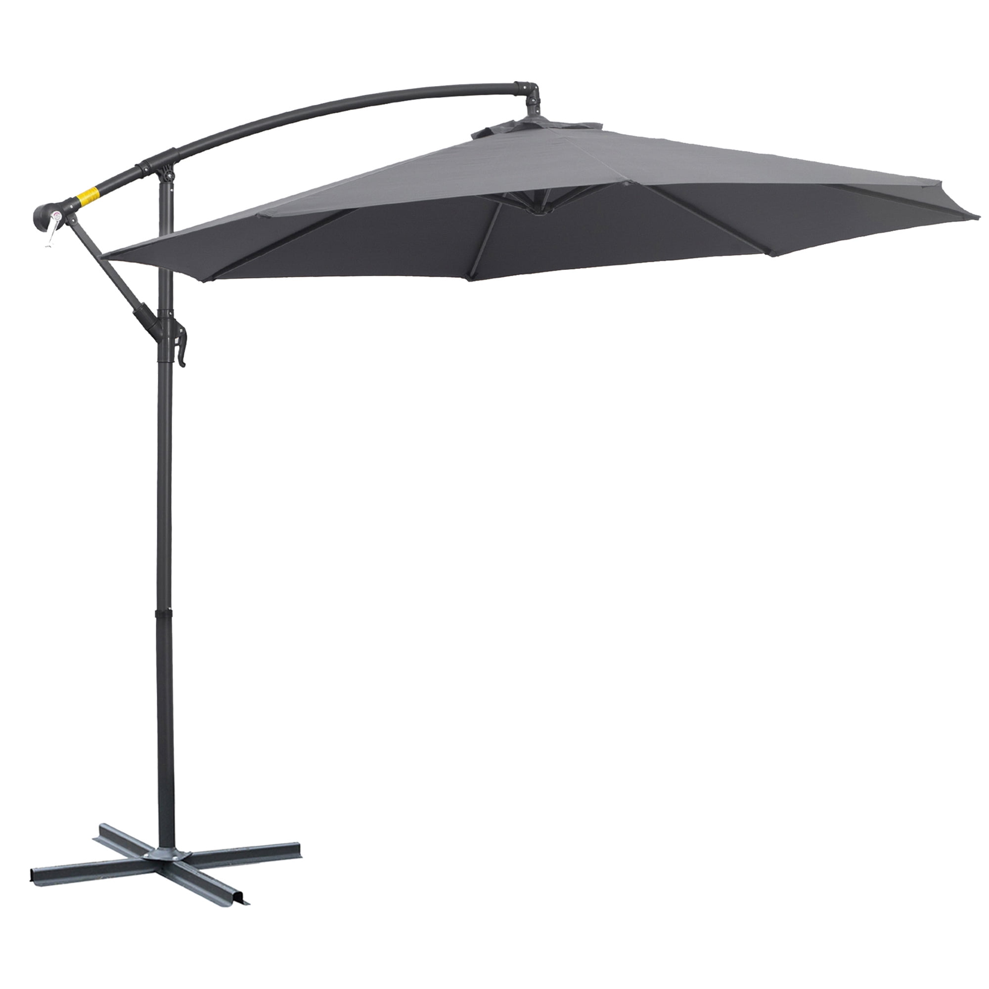 Outsunny Φ10' Deluxe Patio Umbrella Outdoor Market Parasol Grey