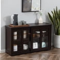 thumbnail image 2 of HOMCOM Buffet de Cuisine Armoire de Rangement Empilable avec Porte Coulissante en Verre, 2 of 10
