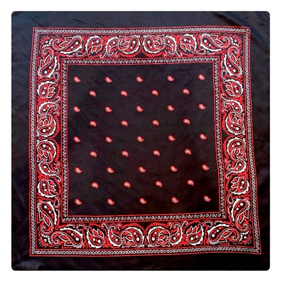 Wyoming Traders Bandana Foulard en Soie, Noir 34.5x34.5 Régulier