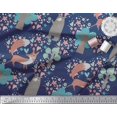 thumbnail image 3 of Soimoi Poly Georgette Fabric Tree,Fox & Bear Kids Fabric Prints by Yard 42 Inch Wide, 3 of 3